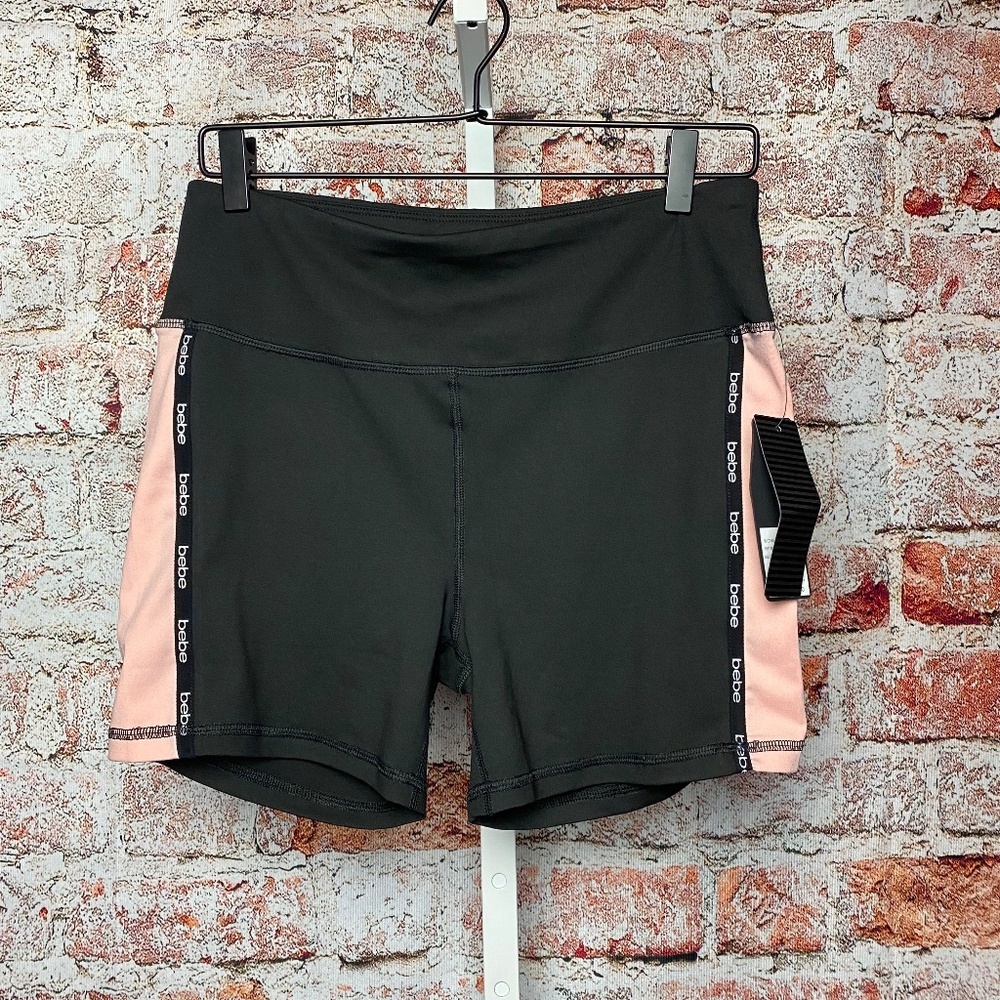 Bebe Pink/Black Bike Shorts L